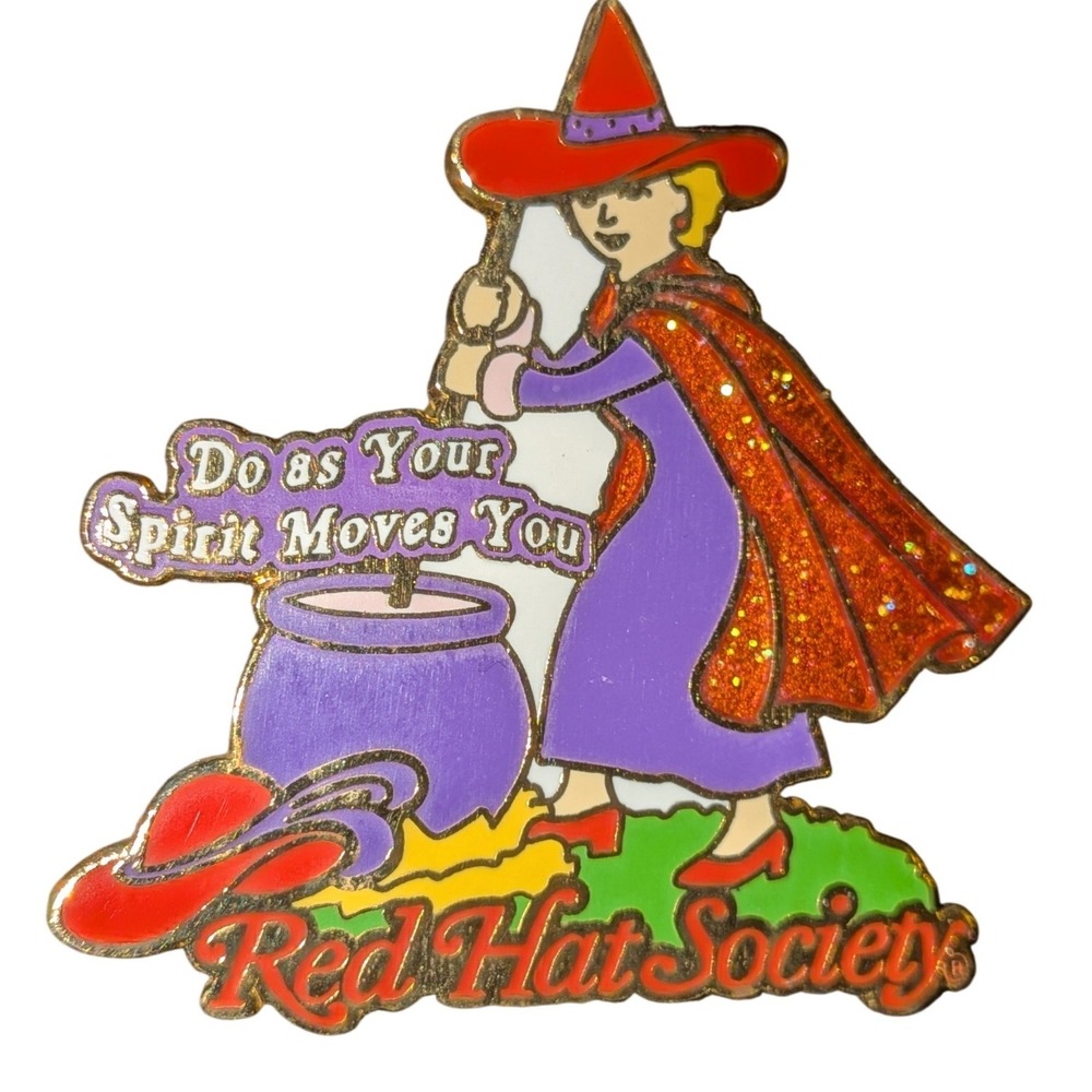Red Hat Society Witch Pin Do As Your Spirit Moves You Halloween Enamel‎ 2009
